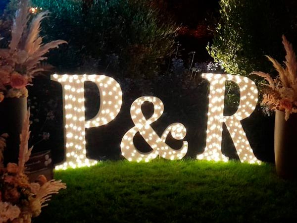 pack de letras de corcho iluminadas bodas eventos