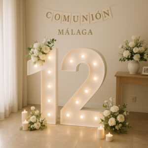 Numeros luminosos para comunion Malaga 