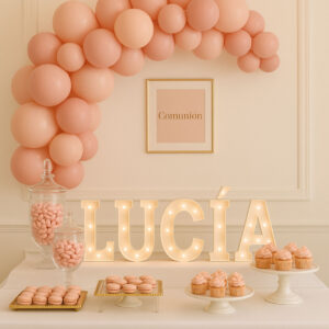 Mesa dulce rosa para niña 